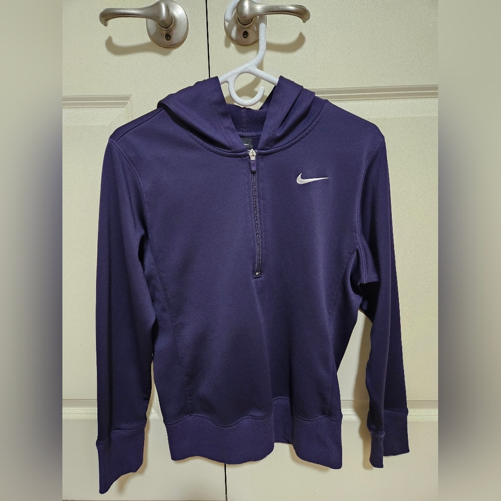 Nike Womens Deep Purple Hoodie Half Zip Size S